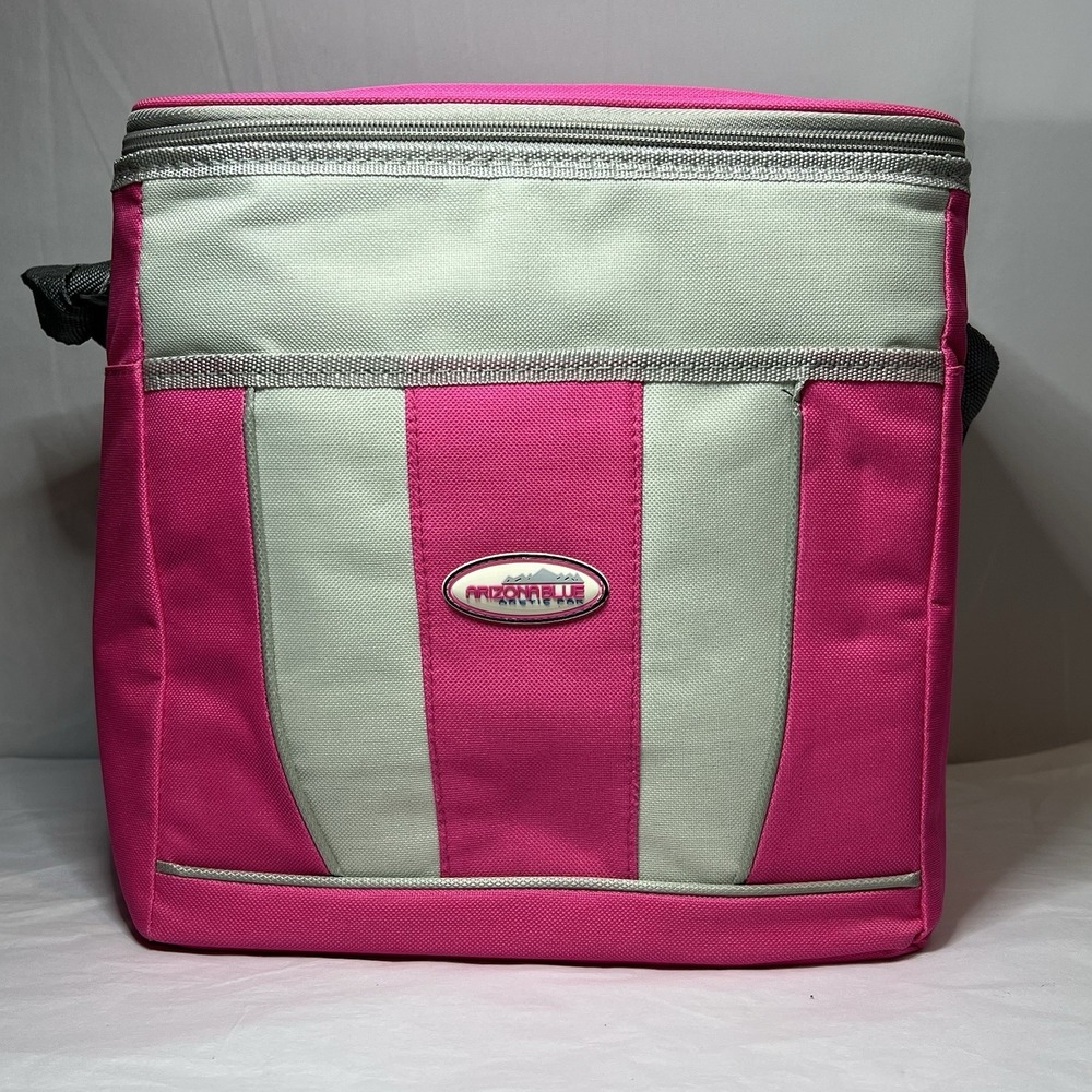 Arizona Blue Arctic Pak Insulated Lunch Bag XLarge Zippered Shoulder Strap Pink